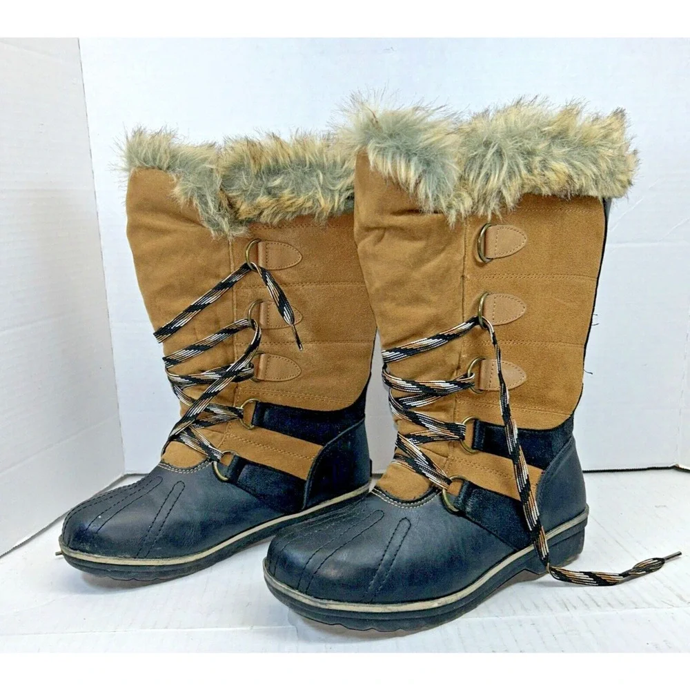 Rugged Outback Womens 8 Duck Boots Faux Fur Gorpcore Rugged Cabin Core‎